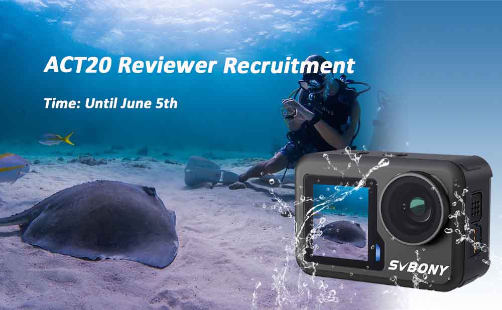 SVBONYsvbony's tweet photo. Hello everyone! We are now launching the recruitment program for ACT20 Camera Reviewers!🥳 
If you would like to learn more about the requirements for becoming a reviewer, please click on this link. 👇
https://t.co/psqx0AzvaI
#svbony #act20 #actioncamera #sportcamera #diving https://t.co/QzRU6ZAUV7