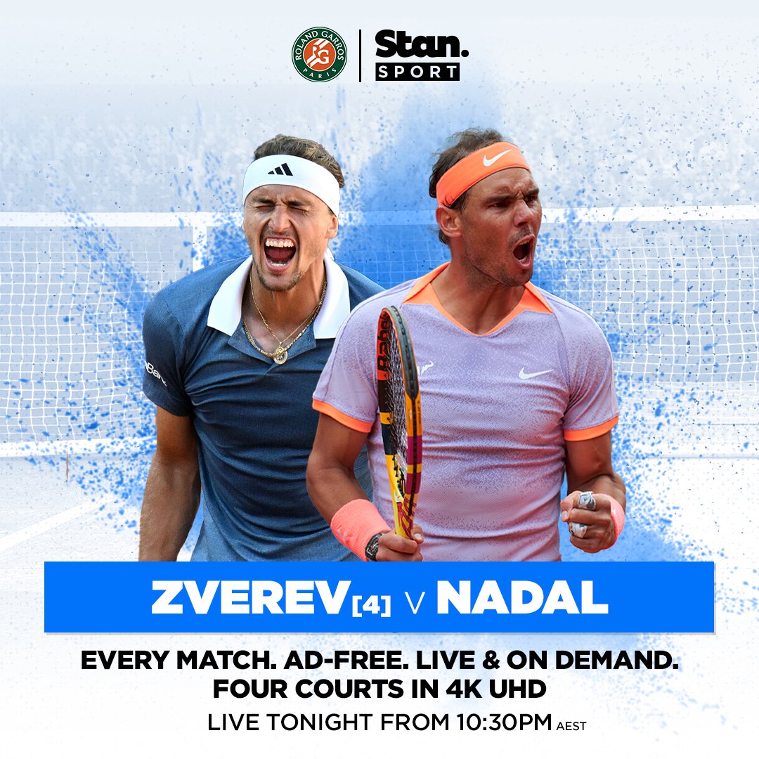 Rafa is back on court in Paris 🔥 Can he overcome Zverev in the first round? ↳ Roland-Garros. Zverev [4] v Nadal tonight from 10:30pm AEST. Every Match. Ad-free. Live & On Demand. Four Courts in 4K UHD, on the Home of Grand Slam Tennis, Stan Sport. #StanSportAU #RolandGarros