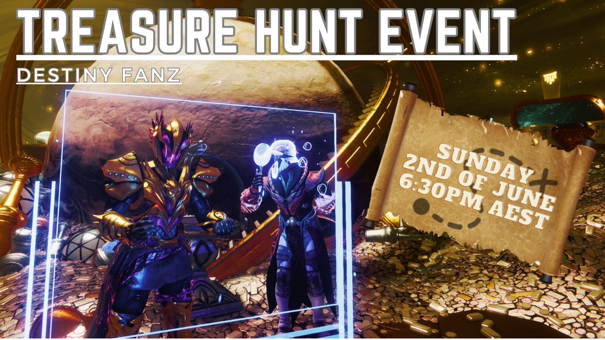 This Sunday, watch 12 #DestinyFANZ guardians compete in a Treasure Hunt of Destiny content. Which team can build the highest score by completing as many different activities. Do they risk the big plays or do they play it safe? 2nd of June, 6:30pm AEST 🔎👀 @DestinyGameANZ