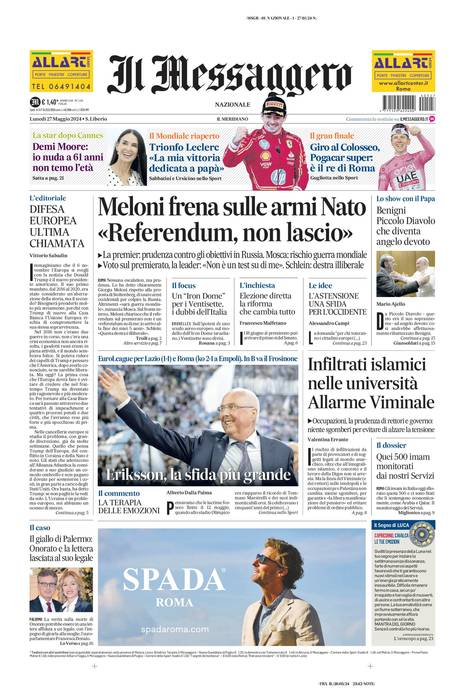 Ecco la prima pagina del Messaggero in edicola L'edizione digitale del quotidiano e tutto il sito a soli 9 euro al mese per 1 anno. Scopri l'Offerta shop.ilmessaggero.it/social?utm_sou…