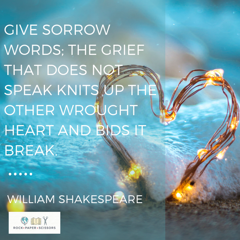 Give sorrow words; the grief that does not speak knits up the other wrought heart and bids it break.-  William Shakespeare #Motivation #Inspiration