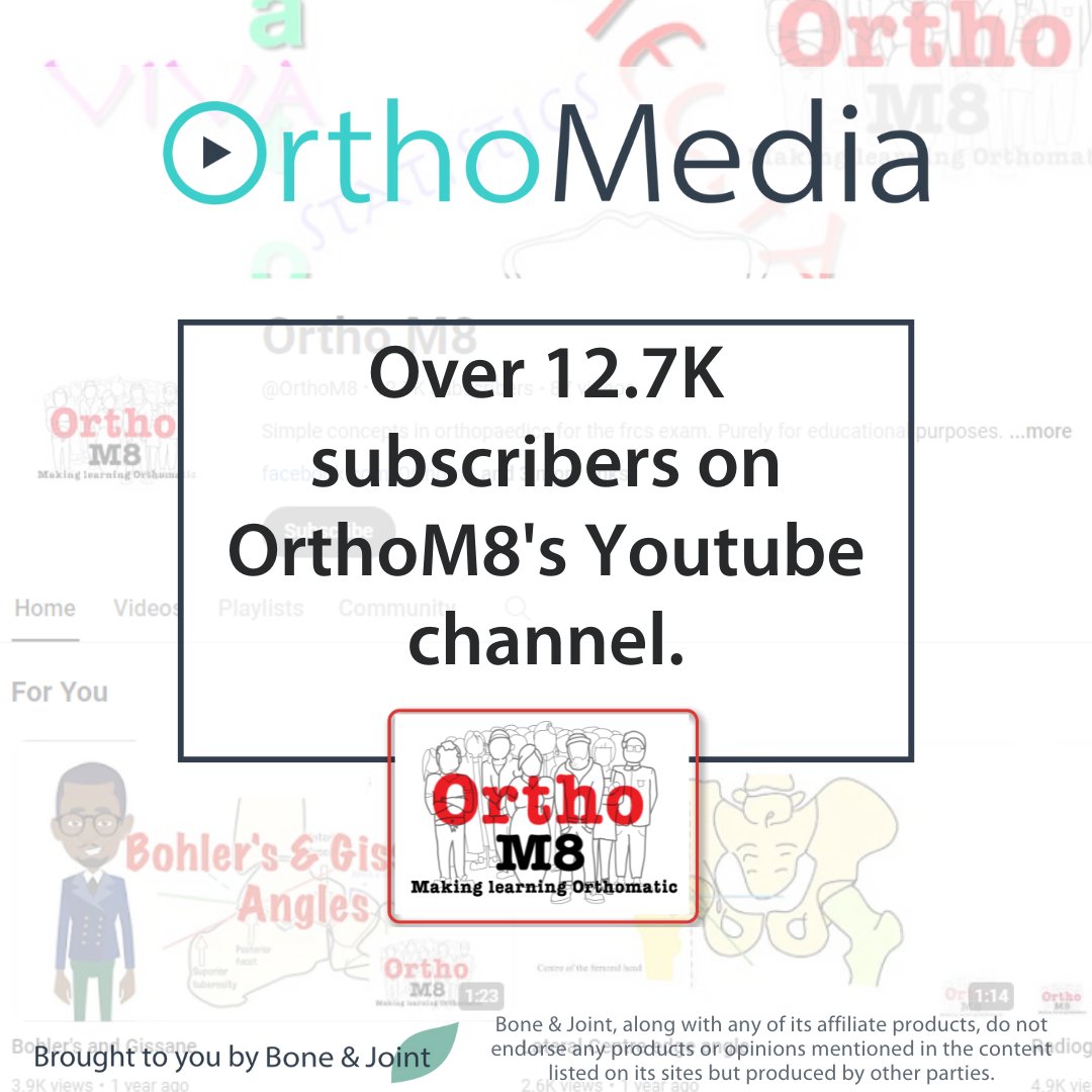 Their animated videos simplifying orthopaedic concepts are loved by over 12.7K subscribers on YouTube! You can now find the @OrthoM8 videos in the FRCS Exam Preparation playlist on #OrthoMedia! Browse it for free today. #Orthopedics #OrthoTrainees ow.ly/8smU50RNFpC