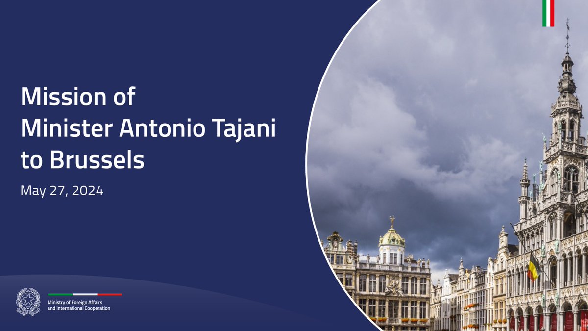 Deputy PM and Minster @Antonio_Tajani is in #Brussels to participate in the 🇪🇺 Foreign Affairs Council and in the opening of the new Consulate General of Italy. @ItalyinEU @ItalyinBelgium