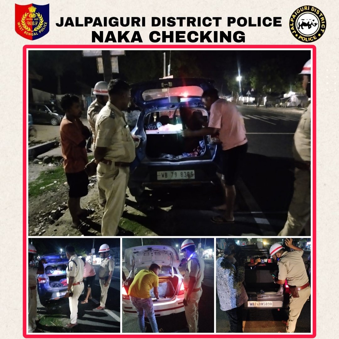 #JalpaiguriDistrictPolice 
#NakaChecking 
#CommunityService 
@WBPolice