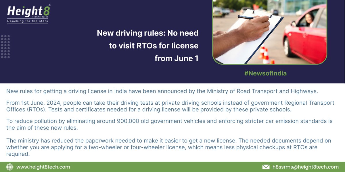 No need to visit RTOs for license from June 1.

Follow us for more such news.

#newsofindia #India #RTOoffice #licencerule #News #H8 #height8 #height8tech #telecoms