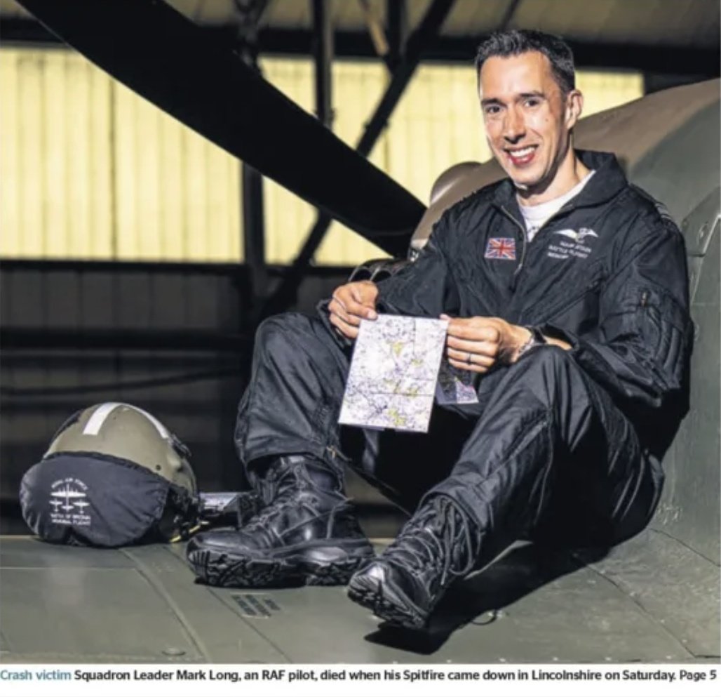 Credit to The Times today for printing this great photo of RAF pilot Squadron Leader Mark Long on its front page. 🙏