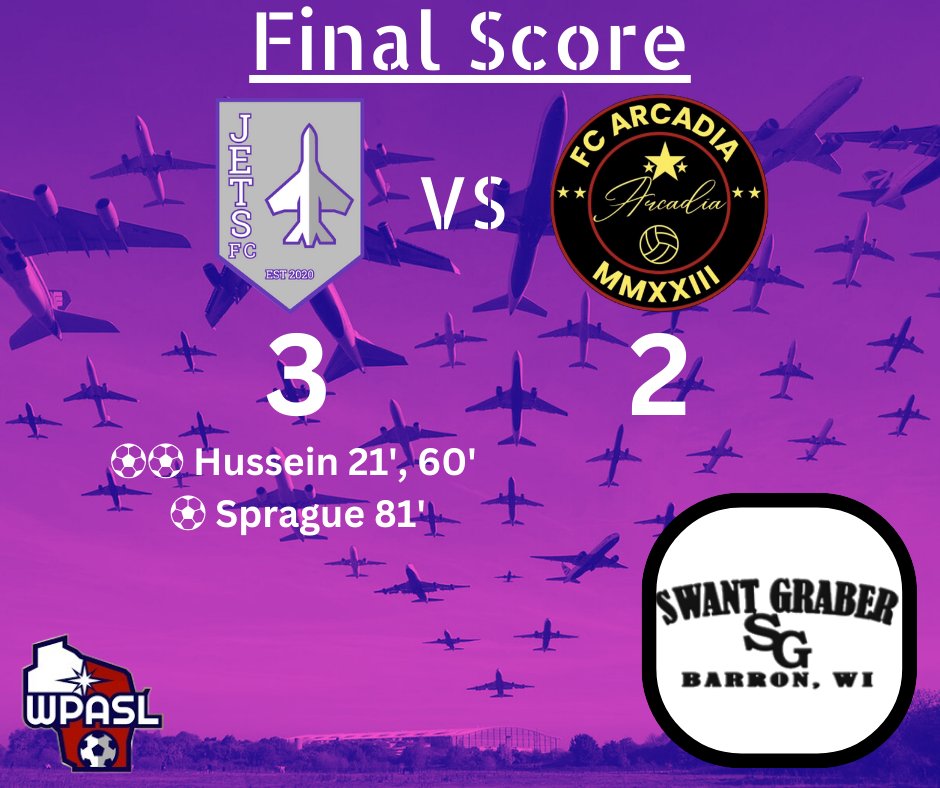 PoskinJetsFC's tweet photo. We returned from Arcadia victorious! The guys pushed through, and took care of the job on the road. Hats off to F.C. Arcadia for a tough game; welcome to the league. 🤝

Our focus moves on to the next match. See you this weekend at home! 👀

#PJFC #WPASL #2024SZN #FlightClub✈ https://t.co/yYOVaH19ki