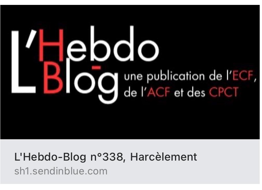 📔 L'Hebdo-Blog n°338
𝐇𝐚𝐫𝐜𝐞̀𝐥𝐞𝐦𝐞𝐧𝐭
Lire L’Hebdo-Blog ✨

sh1.sendinblue.com/3h1cegvl75xpfe…