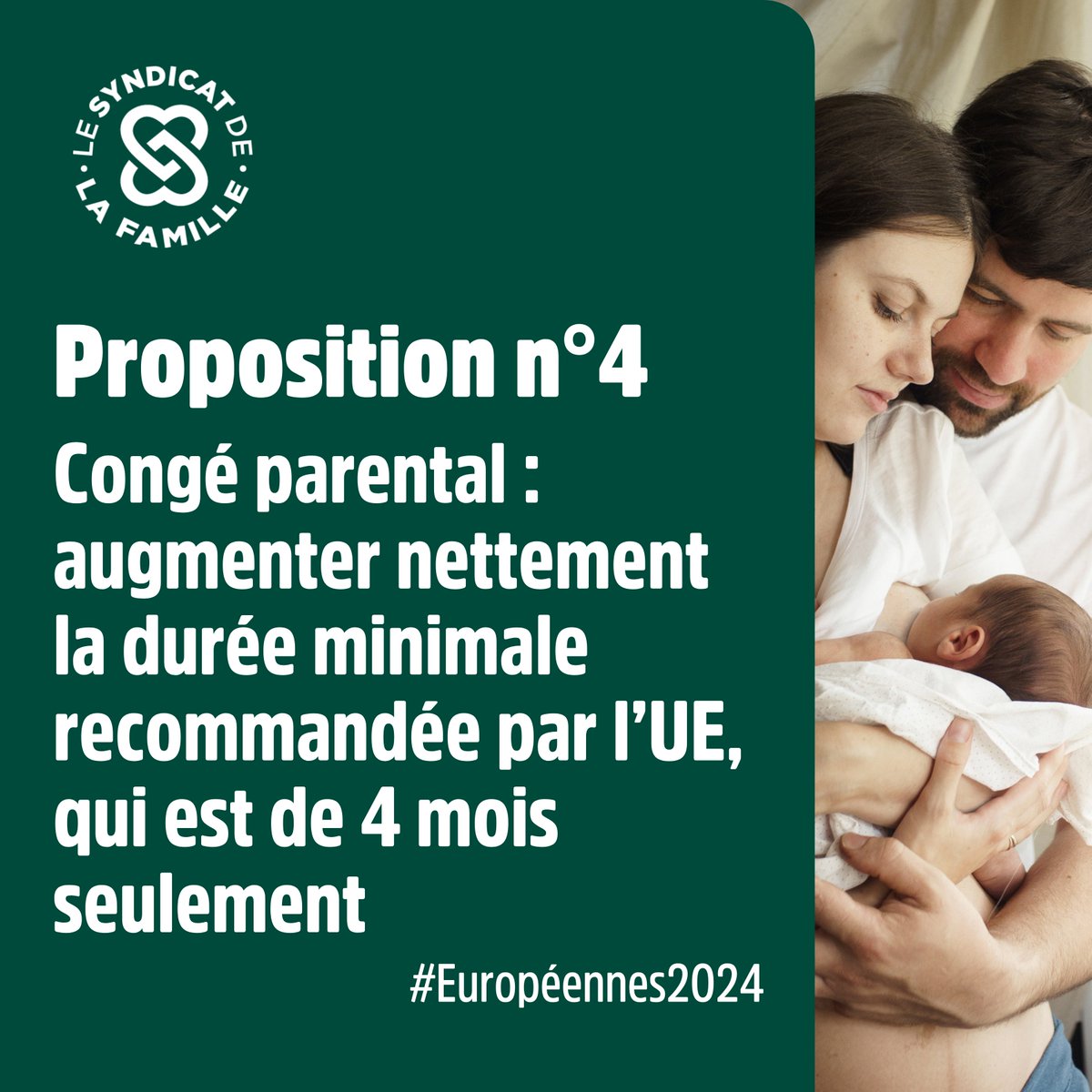 🇪🇺 #Européennes2024 &gt; Et si l'Europe encourageait les Etats membres à agir pour le redressement démographique ? Proposition n°4 : augmenter la durée minimale du congé parental
🔗lesyndicatdelafamille.fr/actualite-a-li…