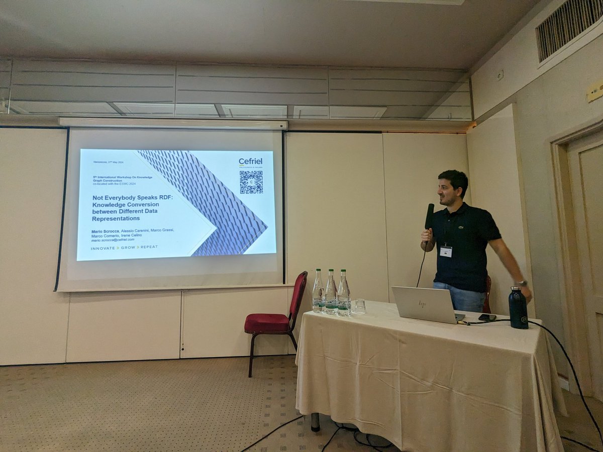 KGC Workshop (Inactive account) (@kgc_workshop) on Twitter photo <a href="/mario_scrock/">Mario Scrocca</a> opens the first session with "Not Everybody Speaks RDF: Knowledge Conversion between Different Data Representations", together with Alessio Carenini, Marco Grassi, Marco Comerio and <a href="/iricelino/">Irene Celino</a> from <a href="/Cefriel/">Cefriel</a> <a href="/mario_scrock/">Mario Scrocca</a> opens the first session with "Not Everybody Speaks RDF: Knowledge Conversion between Different Data Representations", together with Alessio Carenini, Marco Grassi, Marco Comerio and <a href="/iricelino/">Irene Celino</a> from <a href="/Cefriel/">Cefriel</a>