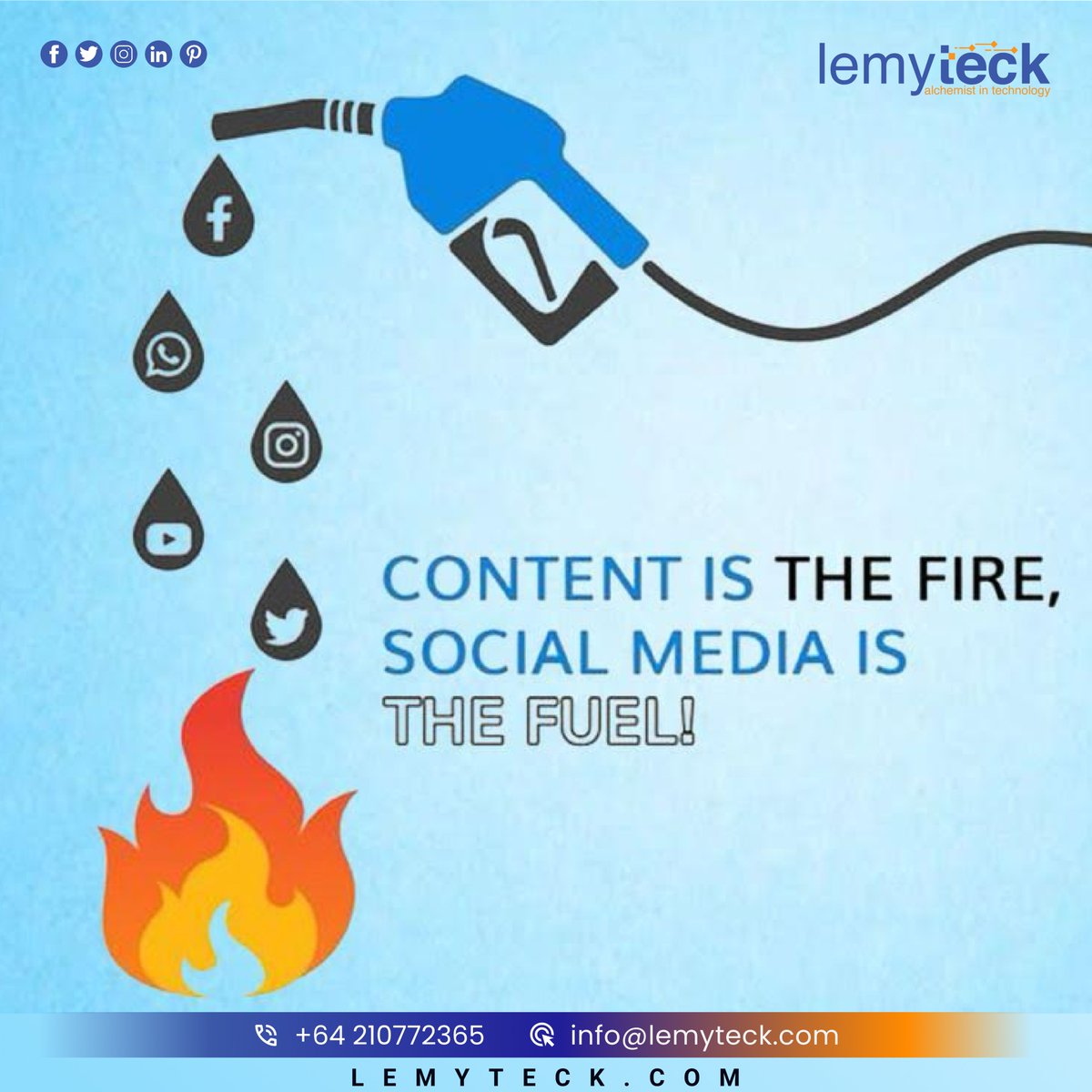 Content sparks like fire🔥, fueled by social media!⛽️ Drive success with captivating content and strategic tactics. For digital dominance. contact us: +64 210772365 or visit 🌐 lemyteck.com #lemyteck #ContentCreation #SocialMedia #DigitalStrategy #aucklandnz