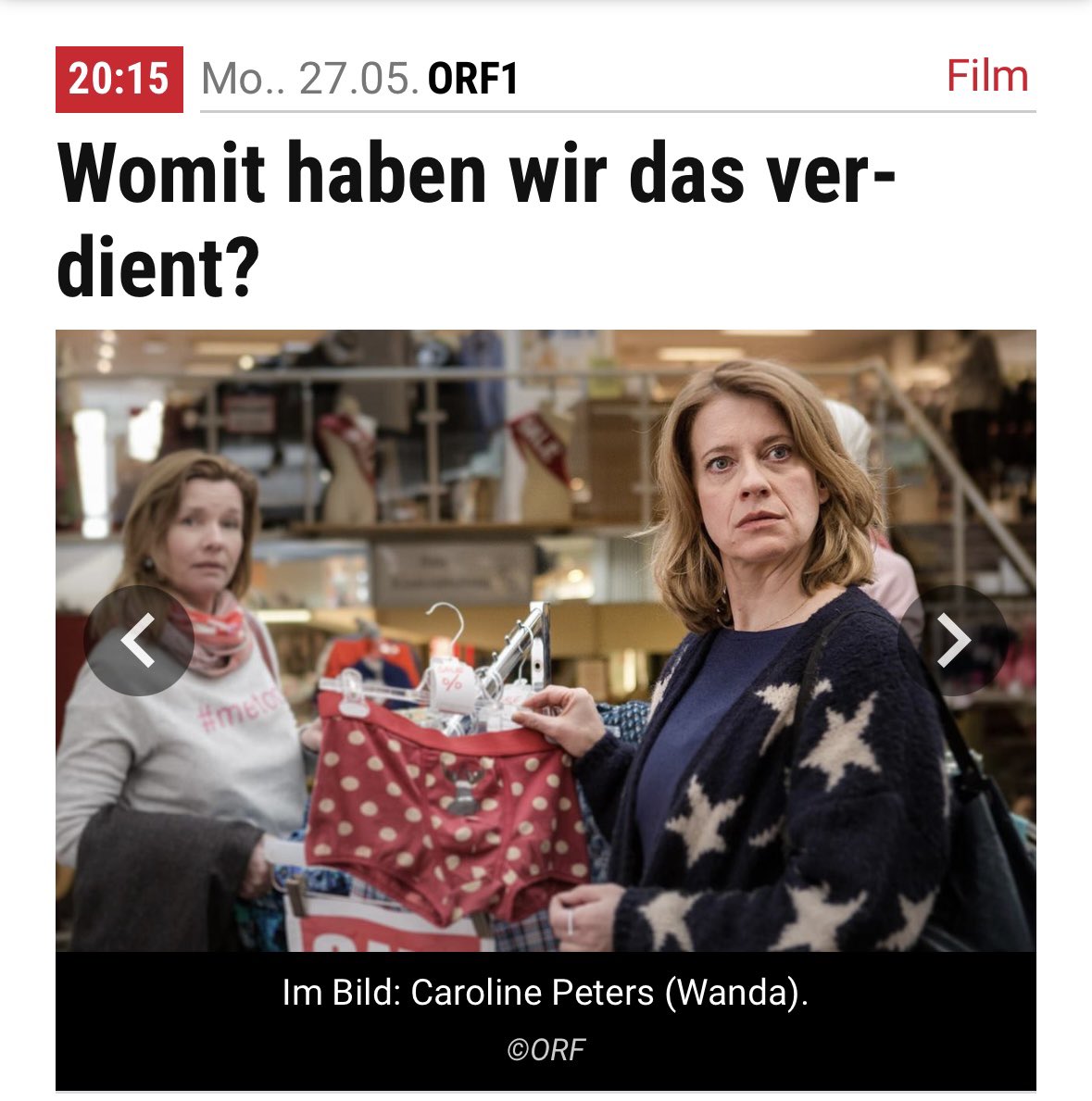 EvaSpreitzhofer's tweet photo. Heute 20.15 ORF 1 mal wieder #womithabenwirdasverdient Mit Caroline Peters, Simon Schwarz, Alev Irmak und special guests @tessaszy und @DoronRabinovici Spoiler: auch zum wiederholten Male sehr lustig! https://t.co/4XzvKN1g9R