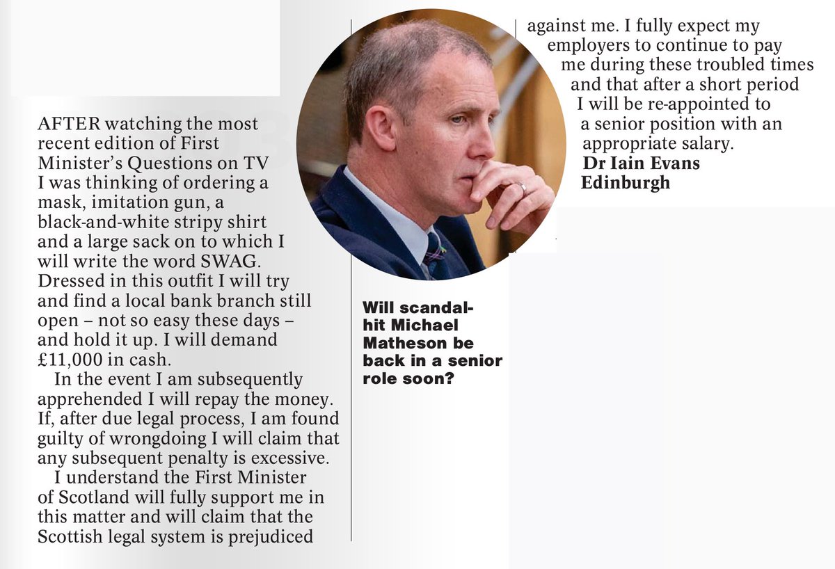 When even The Nat Onal prints letters such as this, @JohnSwinney must realise he has a problem with his stance on his friend Michael Matheson.