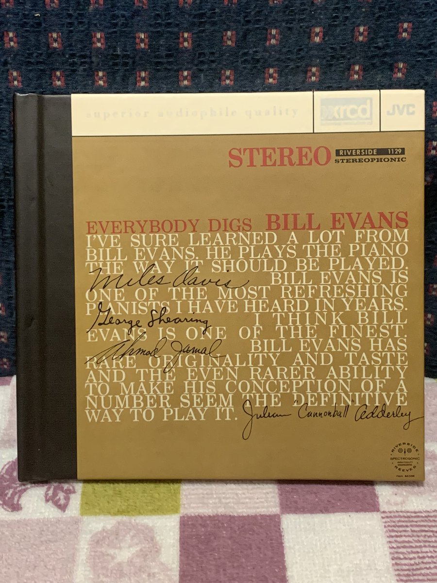 #BillEvans
Bill EvansでEverybody Digs 聴いてます。
XRCD 盤です❤️