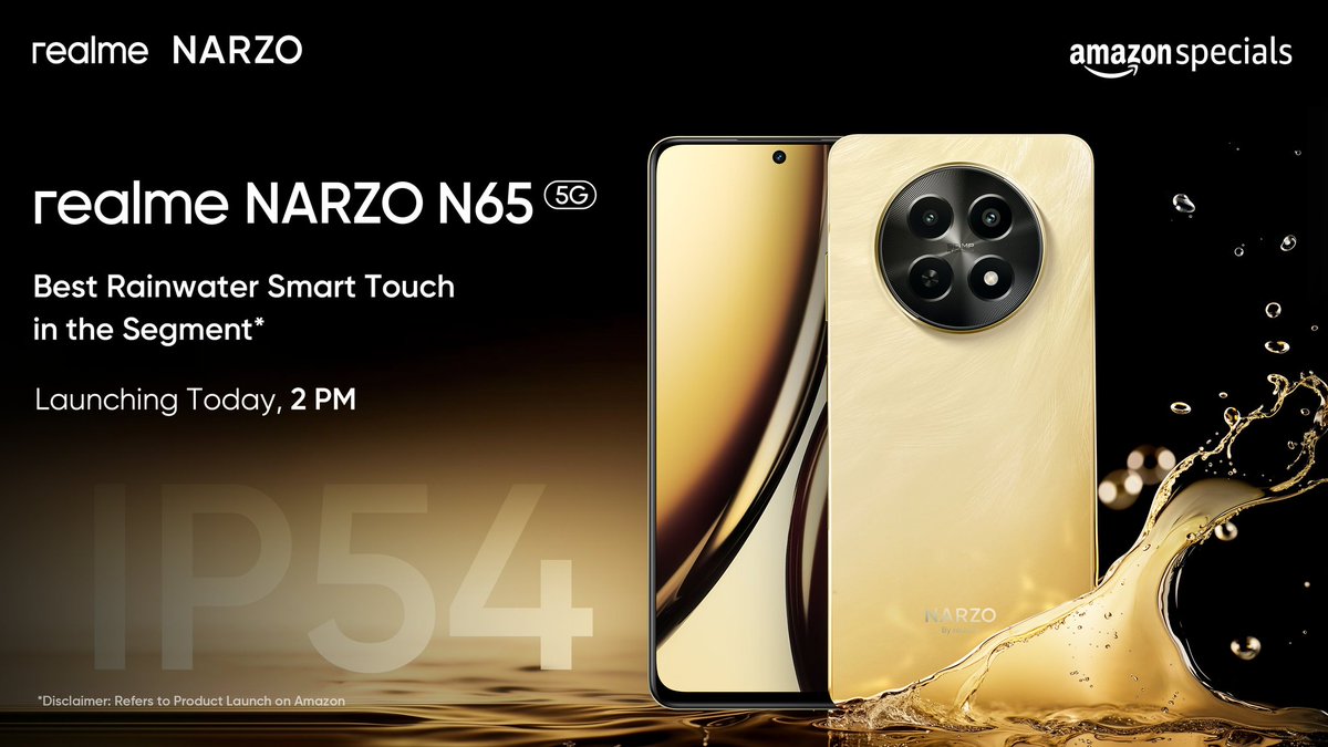 #realmeNARZON65 launching today at 2PM in India 

#realme