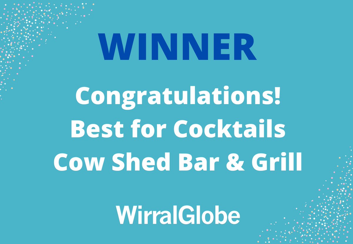 We have a winner! Cow Shed Bar & Grill is Wirral's Best for Cocktails 2024! Well done to our winner and of our deserving finalists. Thanks to our Facebook, X (Twitter), website and newspaper readers for voting. Stay tuned for our next Best of 2024 category reveal on Friday 👀