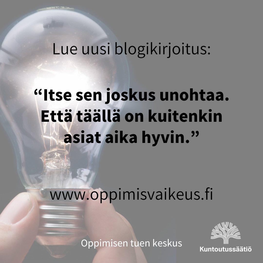 Lue erityisopettaja Nina Tervalan tuore kirjoitus: "Erityisopetus ulkomaalaisin silmin" #Oppimisvaikeus.fi-sivuston blogista: oppimisvaikeus.fi/nina-tervala-e… <a href="/Kuntoutussaatio/">Kuntoutussäätiö</a>