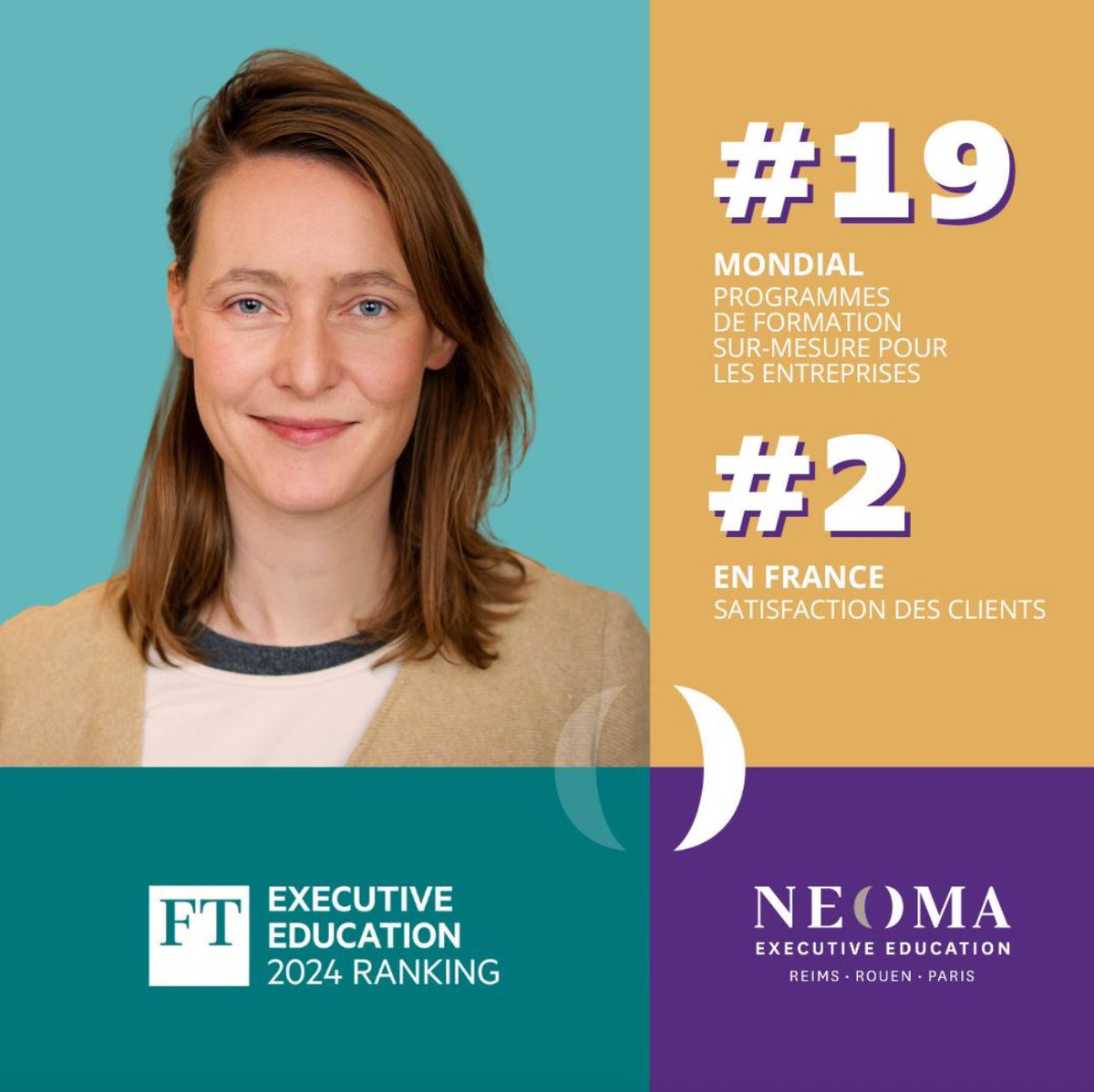 Thrilled about the new @FinancialTimes Executive Education ranking where  @NEOMAbs is #19 worldwide for custom programmes (progression of 17) and enters for the first time in the open programmes ranking at #37. Especially happy with our great level of client satisfaction!