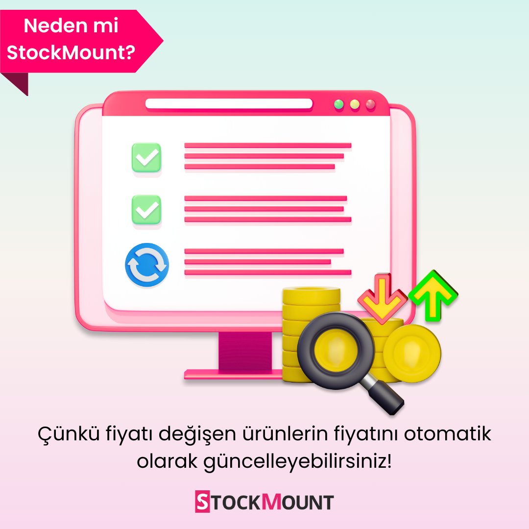 🔄 Neden mi StockMount'u tercih etmelisiniz? Çünkü işinizdeki fiyat değişikliklerini otomatik olarak takip edebilirsiniz! 🔖 StockMount sayesinde fiyatları güncellemek artık çok daha kolay ve hızlı. Detaylar için bizimle iletişime geçin! 💼💻

#StockMount #StokYönetimi #Eticaret