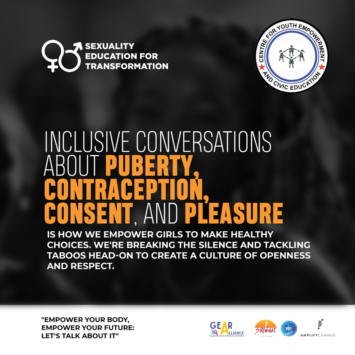 Inclusive conversations about puberty, contraception, consent, and pleasure is how we empower girls to make healthy choices. We're breaking the silence and tackling taboos head-on to create a culture of openness and respect.