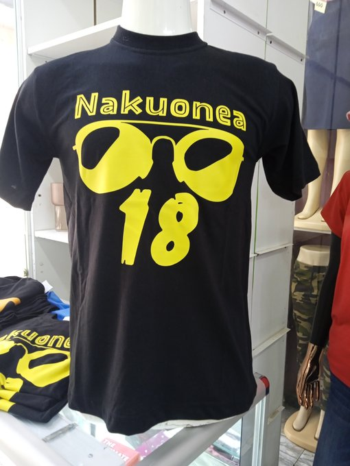 tuxedotees's tweet photo. Nakuonea 18 t-shirt that's just right.
Round neck, 100% cotton t-shirt.
Size L, XL.
KSH 1500.

Pickup at Pick &amp; Go Shopping, Tuxedosoft shop, Giwa House, Moi Avenue.
https://t.co/k0qtsktVFD
#IkoKaziKE #tshirts https://t.co/0blmtN6t8e