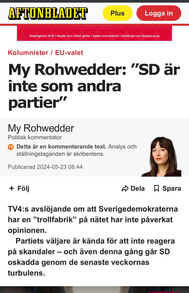 Throw back till när @sr_ekot ”politiske reporter” @myrohwedder blev påkommen med att bedriva anti-SD protester på betald arbetstid.

Att hon sen fick jobb på sossarnas trollfabrik Aftonbladet där hon fortsätter basha på SD förvånar ingen…
#svpol #PublicService #JärvaVeckan