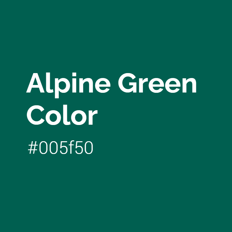 Alpine Green color #005f50 A Warm Color with Green hue! 
 Tag your work with #crispedge 
 crispedge.com/color/005f50/ 
 #WarmColor #WarmGreenColor #Green #Greencolor #AlpineGreen #Alpine #Green #color #colorful #colorlove #colorname #colorinspiration