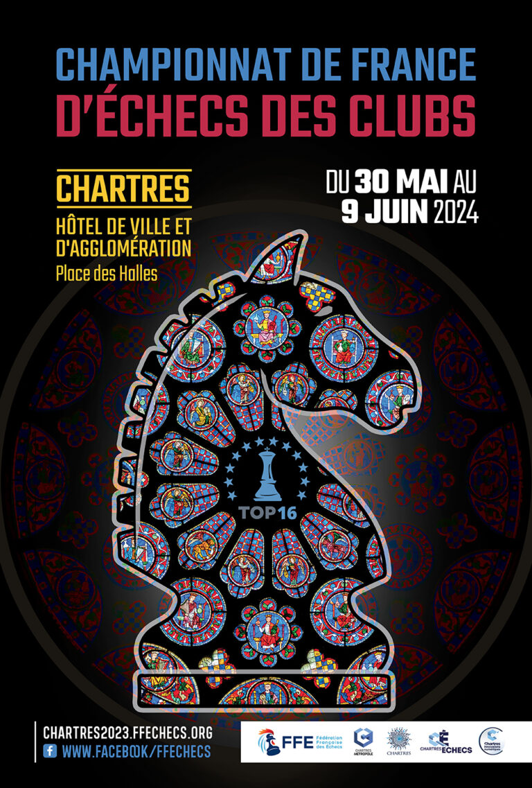 🏆 Les 16 meilleures équipes d'Échecs de France vont s'affronter à #Chartres, et les parties seront commentées par le champion de France Yannick Gozzoli !
Ne ratez pas le TOP 16 qui débute jeudi 30 mai !
📌 Plus d'infos sur echecs.asso.fr/Actu.aspx?Ref=…