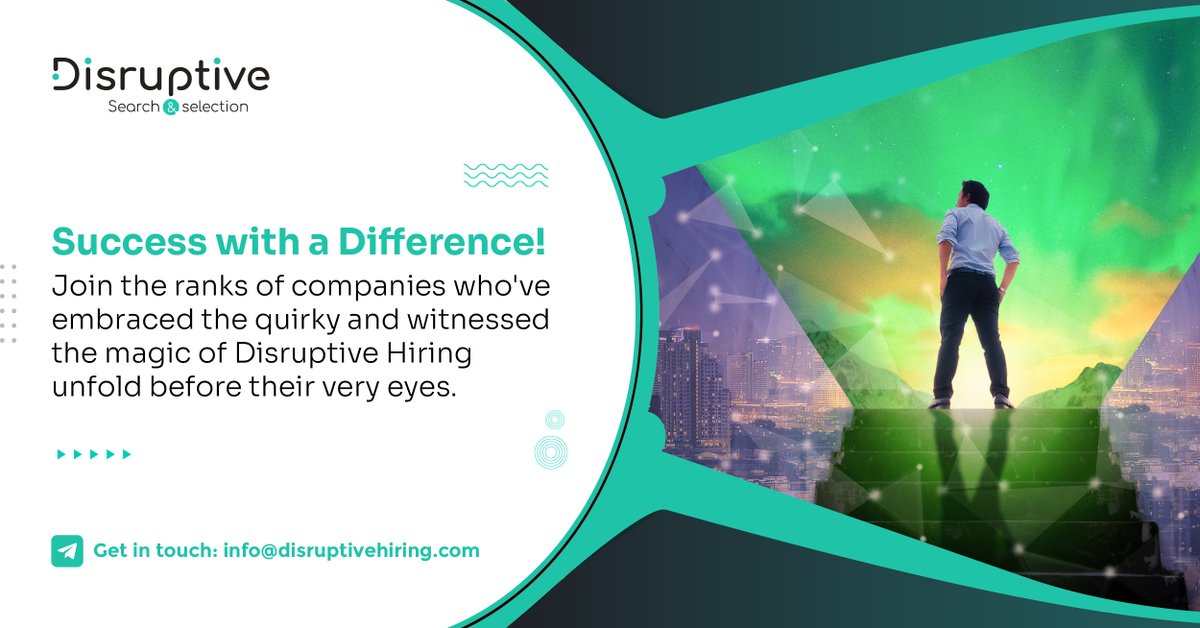 DisruptExHiring's tweet photo. Join the league of forward-thinking companies who've embraced the quirky and experienced the undeniable magic of Disruptive Hiring in action.

Email us @ info@disruptivehiring.com

#DisruptiveHiring #Fintech #DigitalTransformation #StrategicHire #Leadership #TalentAcquisition https://t.co/kjUjVOo4zt