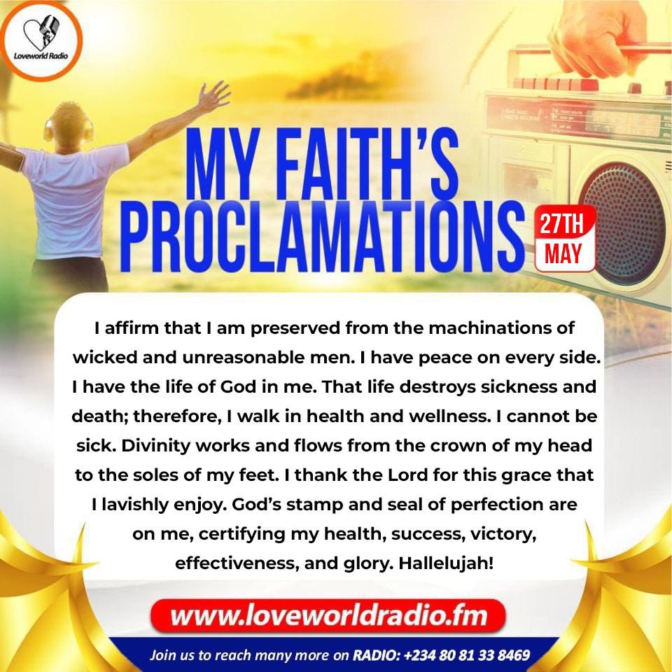 MY FAITH’S PROCLAMATIONS