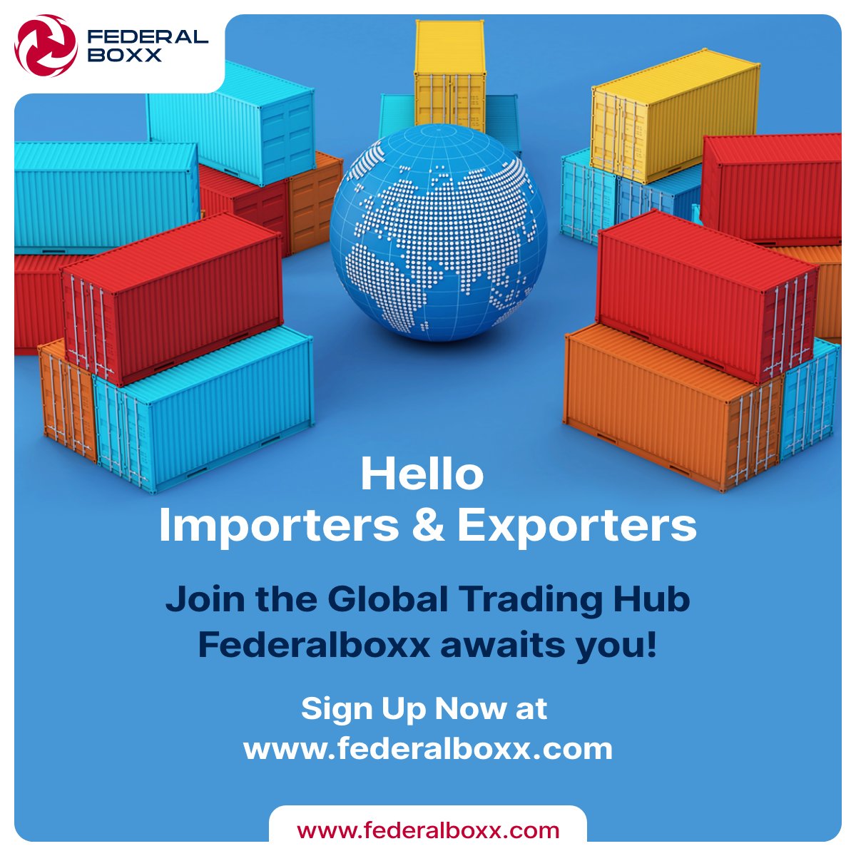 Looking to expand your business and connect with global partners? Join Federalboxx.com, the ultimate Global Trading Hub!  Our platform is designed to streamline your import and export operations, providing you with all the tools you need to succeed. Sign up today.