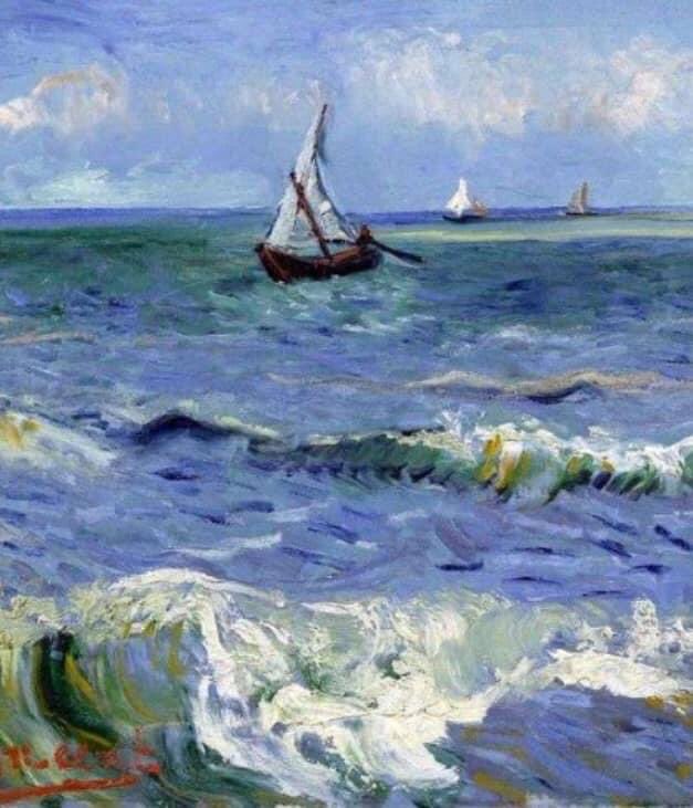 #Art
#ArtYart #ArtLovers
Ho visto nuvole 
piene di vento
A vele spiegate
agitare le notti 
Ho visto navi 
senza nocchiere 
e uomini in mare affogare
Per le anime che non sanno nuotare 
e’ oceano anche un bicchiere di mare
L.Sanna
Van Gogh
@albertopetro2
@AlbertoLetizia2
@mi_oro13