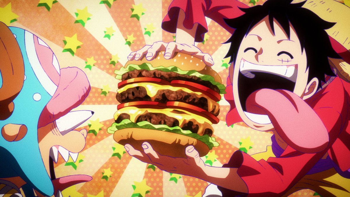 NOM NOM NOM 🍔🍔🍔 Happy #NationalHamburgerDay from Luffy!