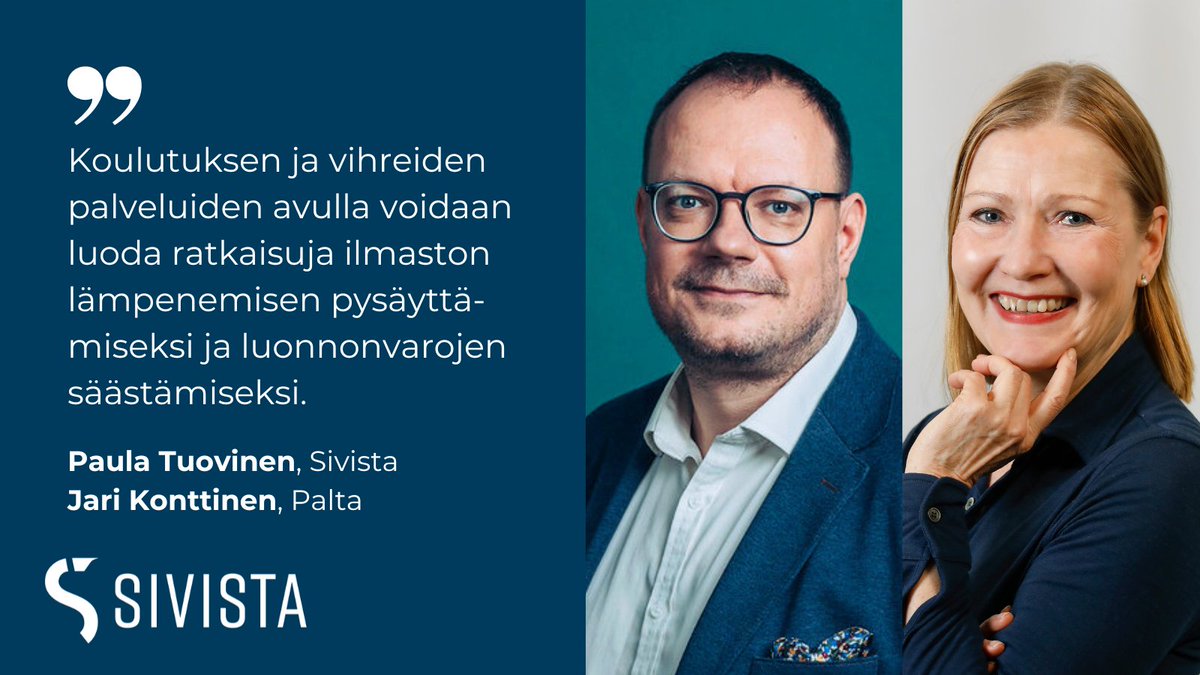 Sivistysala Sivista (@sivistysalary) on Twitter photo Vihreässä siirtymässä ja kestävän kasvun tavoittelussa vihreillä palveluilla on keskeinen merkitys, kirjoittavat <a href="/Paltary/">Palta - Palvelualojen työnantajat</a> johtava asiantuntija <a href="/jarikonttinen/">Jari Konttinen</a> ja Sivistan <a href="/paulatuo/">Paula Tuovinen</a> 🌱#vihreäsiirtymä #palvelualat #koulutus
Lue lisää👉sivista.fi/blogi/paula-tu… Vihreässä siirtymässä ja kestävän kasvun tavoittelussa vihreillä palveluilla on keskeinen merkitys, kirjoittavat <a href="/Paltary/">Palta - Palvelualojen työnantajat</a> johtava asiantuntija <a href="/jarikonttinen/">Jari Konttinen</a> ja Sivistan <a href="/paulatuo/">Paula Tuovinen</a> 🌱#vihreäsiirtymä #palvelualat #koulutus
Lue lisää👉sivista.fi/blogi/paula-tu…