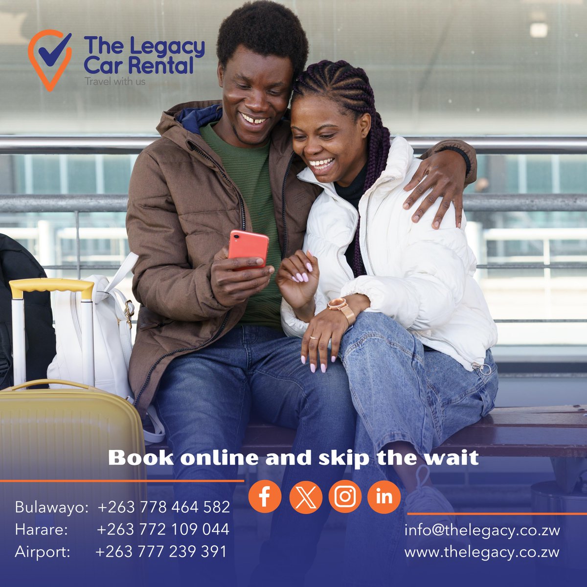 Book online and skip the wait. Travel with us today! #booknow #bookonline #convenient #travelwithus #TheLegacy