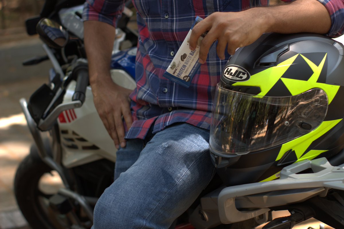 Fuel up with a protein wafer bar before hitting the road on motorbike. Adventure and nutrition go hand in hand! 🏍️💪 

#RideAndRefuel #HealthyJourney 
#FuelYourRide #ProteinPower #bikerider #proteinwaferbar