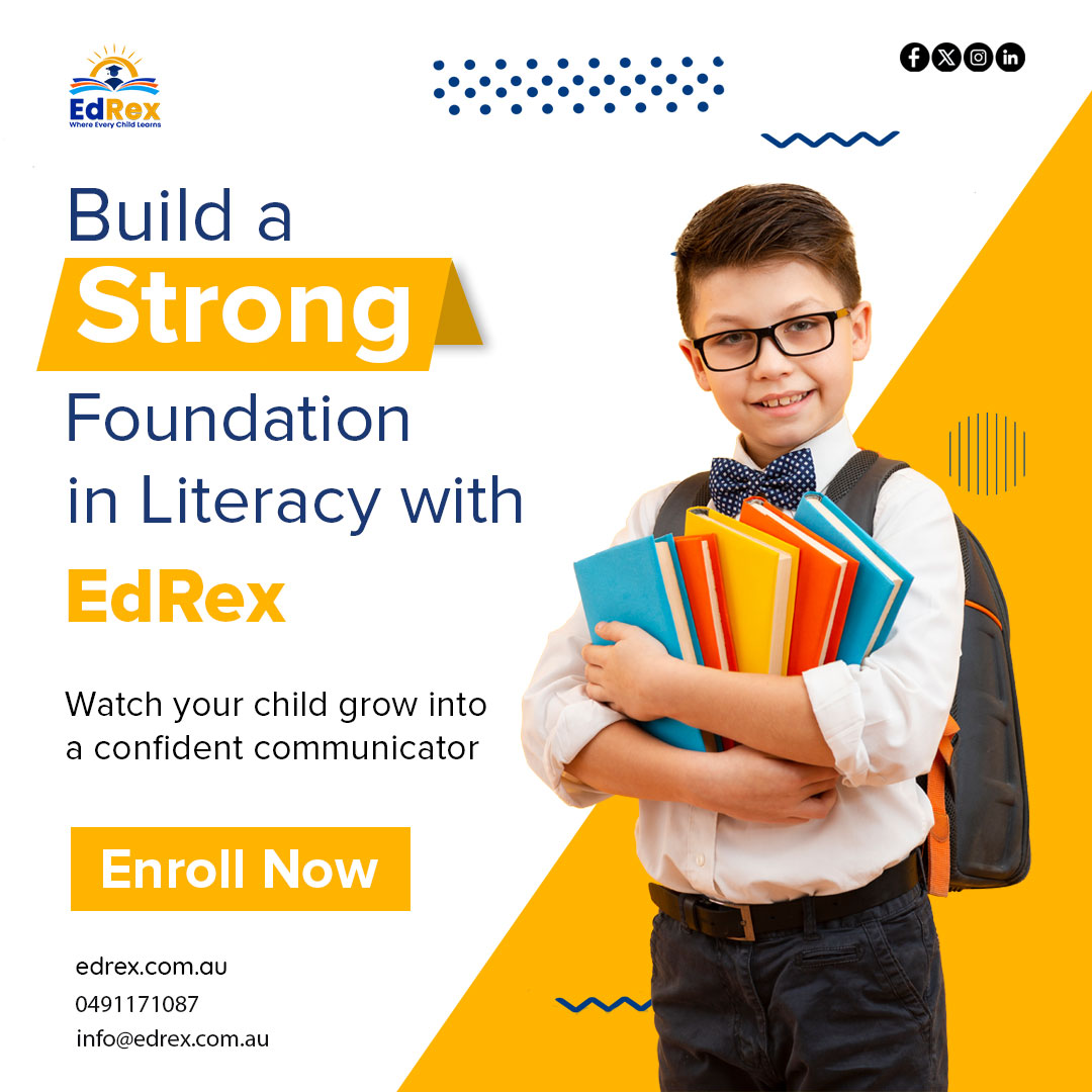 EdRexlearning's tweet photo. Unlock the power of Literacy with EdRex. Our tailored programs lay down the foundation for lifelong communication skills, empowering your child to become confident communicators. Enroll now📚🎯
Email: info@edrex.com.au

#edrexlearning #onlinetutoring #australiaeducation https://t.co/HoSpfq8bzZ