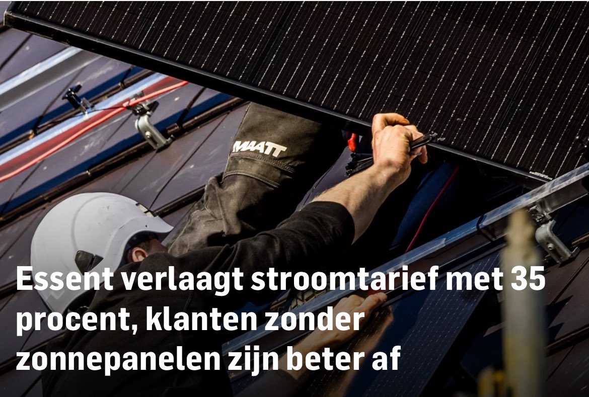 De energie transitie wordt een lastig proces door dit soort beleid bij de energie maatschappijen en een beoogd kabinet die op de rem trapt.. <a href="/EssentNieuws/">Essent</a> <a href="/ADnl/">AD.nl</a>