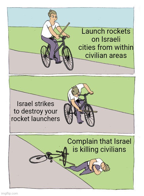 News headlines today: “Palestinians claim Israeli airstrike kills 35 in Rafah after H×mas launches rockets at Tel Aviv from within the civilian tents” Some memes just write themselves