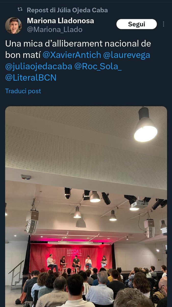 Estic plorant, al Literal al final hi anava ella. Fent zoom per veure si té una tote bag penjada a la cadira.