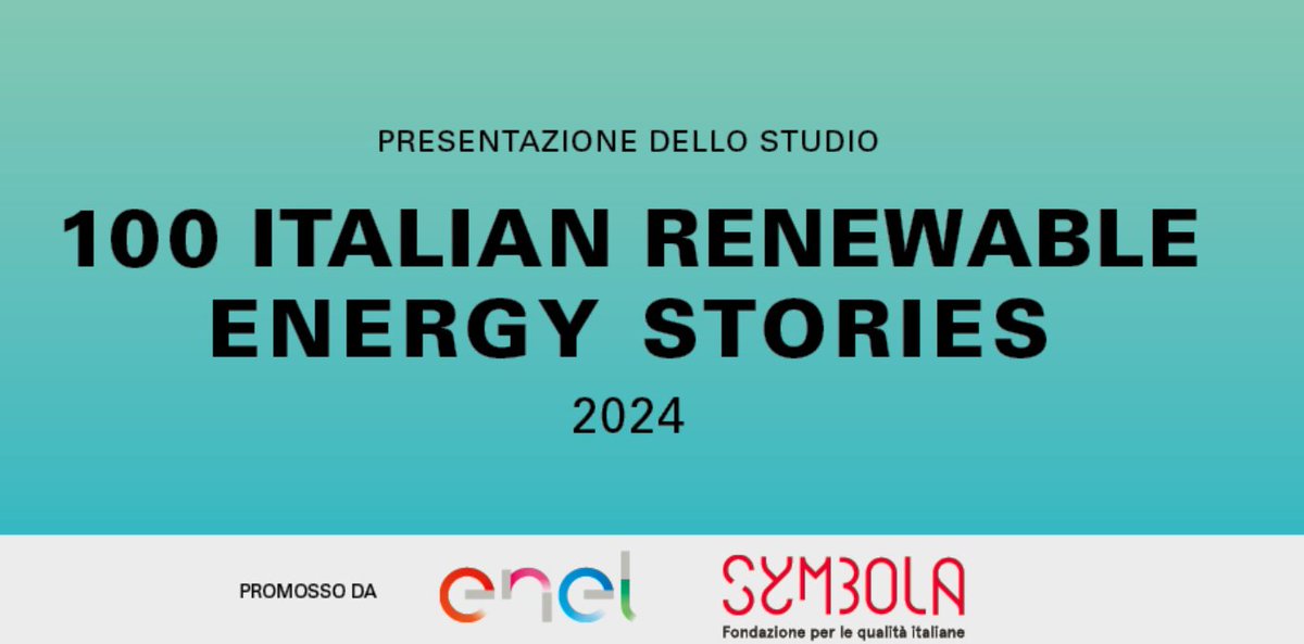 100 italian renewable energy stories: mercoledì 29 non perdete l'#evento di presentazione del Rapporto di @SymbolaFondazio e @EnelGroupIT. Interverranno anche @erealacci Presidente Symbola, e @nicolalanzetta Direttore Italia Enel, modera @FAUSTACHIESA1 tinyurl.com/59kc6uud