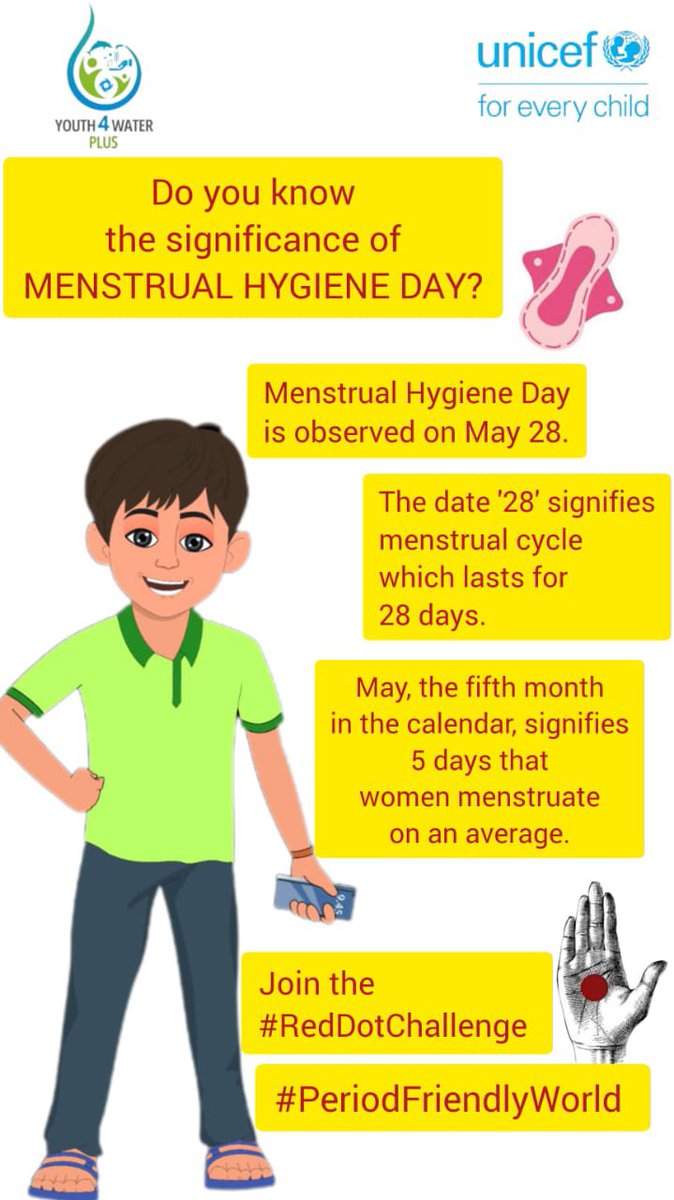 Know more about the significance of observing Menstrual Hygiene Day on 28th May. Join the #RedDotChallenge by sharing your photos on social media. #PeriodFriendlyWorld