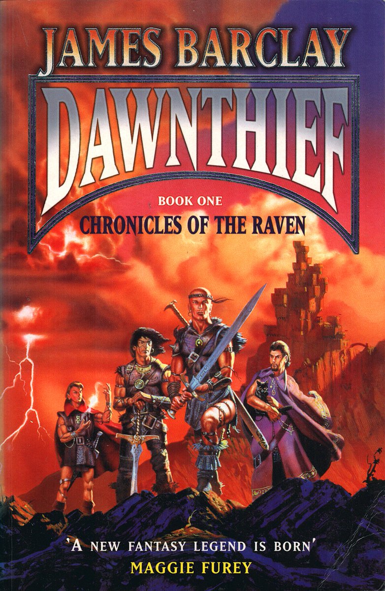 James Barclay, Dawnthief, Gollancz, 1999. Cover: Fred Gambino. Chronicles of The Raven series no. 1. #BookCover #JamesBarclay #FredGambino #Gollancz @thatsgoodweb @afrocosmist @retroscifiart @doberes