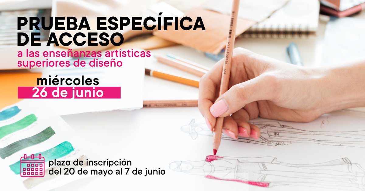 ¿Quieres estudiar #DiseñodeModa, #DiseñoGráfico o #DiseñodeInteriores? 🎨 ¡Que no se te escape la fecha para la Prueba de Acceso específica en #Cantabria!

🗓️ miércoles 26 de junio
✍️ ¡Inscríbete antes del 7 de junio!

👋 ¿Nos vemos el curso que viene en #CESINE?