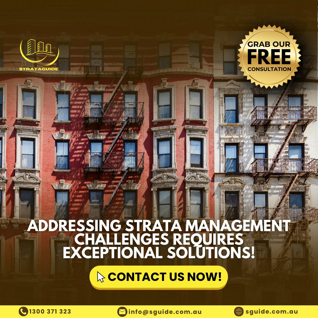 Exceptional solutions attainable with Strataguide! Grab our FREE consultation NOW!

#strata #stratamanager #propertymanagement #australiapropertymanagement #stratamanagement #australiastratamanagement #yourstrataservices #strataproperty #ownerscorporation