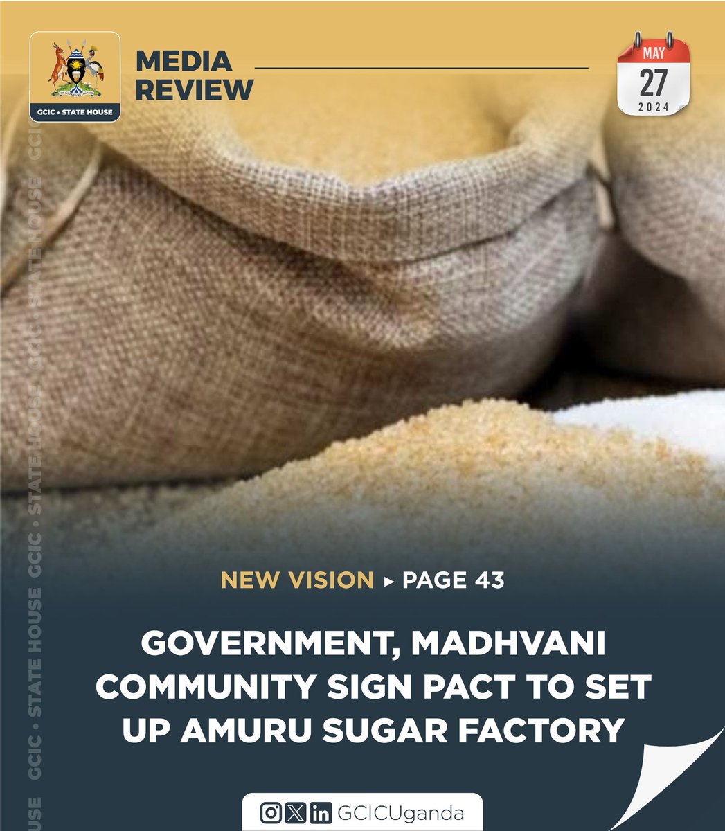 The Government and Madhvani Group have signed a landmark agreement to set up a sugar factory in Amuru district. The project, which will be implemented in phases, is expected to employ 12,000 Ugandans.