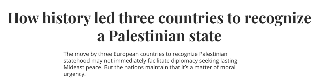 Breaking from most Western countries that demand a successful peace process in order to recognize a #Palestinian state🇵🇸, Ireland, Norway, and Spain have “turned the logic around,” says PRIO's @JJensehaugen to @csmonitor. Read the piece ⤵️ csmonitor.com/text_edition/W…
