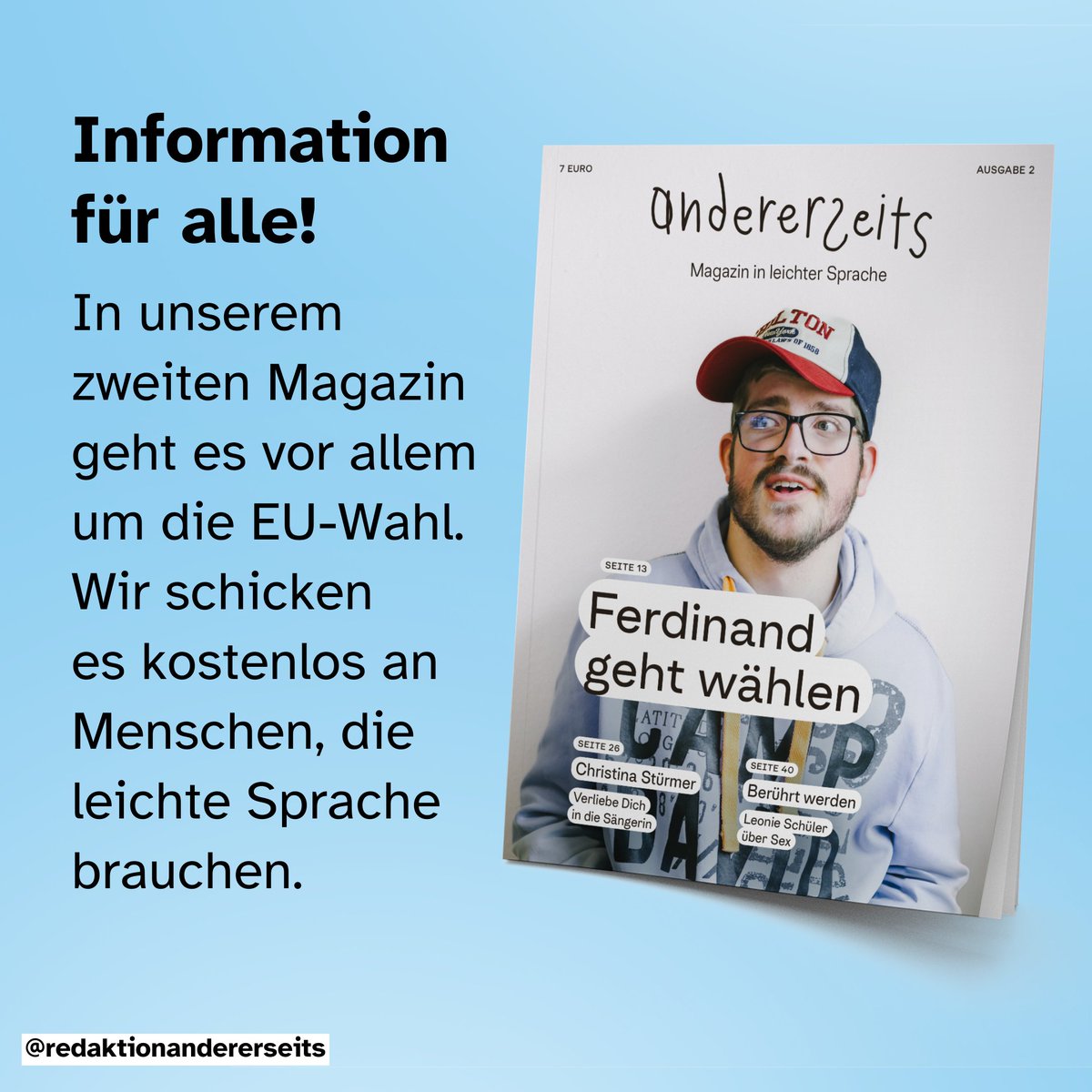 Es gibt viele Barrieren für Menschen mit Behinderungen, um in der Demokratie mitzureden. Mit unserem Magazin in leichter Sprache wollen wir anfangen, das zu ändern. Bist Du dabei? 🧵 (1/5)