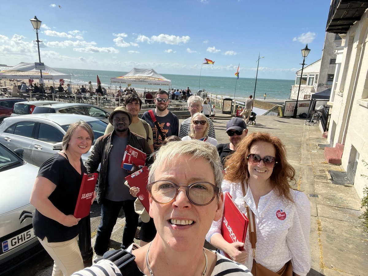 Thank you @EmilyThornberry and all of our campaigners out in Kingsgate and Margate on a lovely sunny day. More and more people deciding to back @UKLabour Choose Change. Choose Labour.