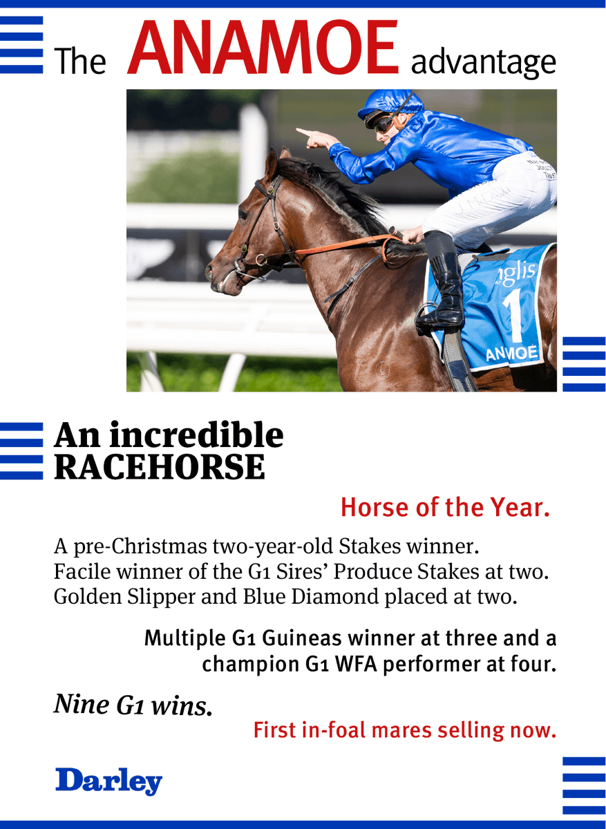 The ANAMOE advantage 💙 An Incredible Racehorse 🐎 Multiple G1 Guineas winner at three and a champion G1 WFA Performer at four 🏆 @DarleyAus
